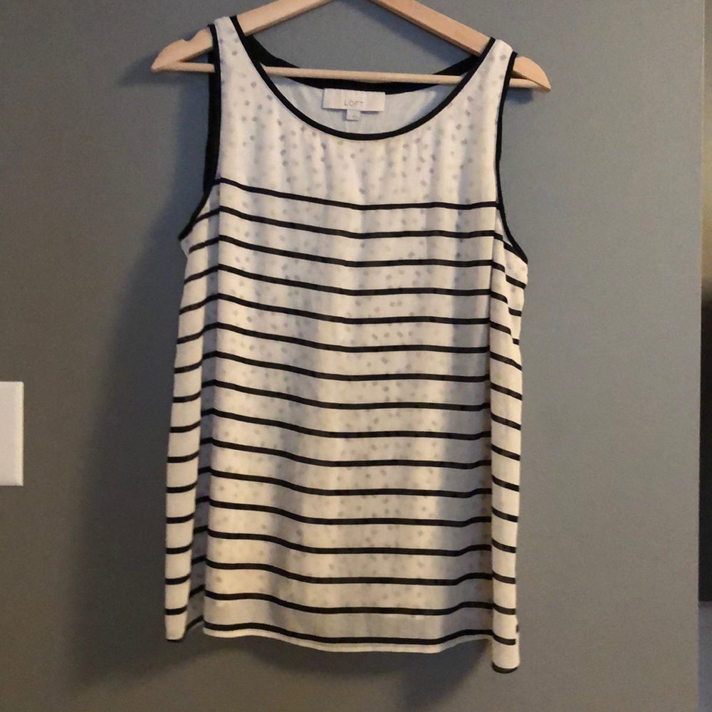 Loft Polka Dot and‎ Striped Tank Top